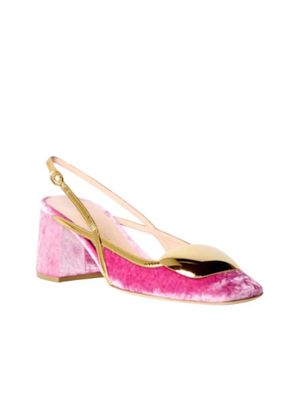 Rupert Sanderson Cavalla Slingback Pumps Heels Womens 36 6 Pink Velvet Gold $820